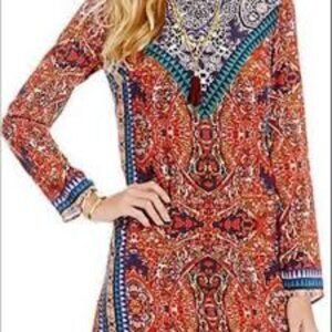 Cremieux | Crepe Tribal Print Shift Dress